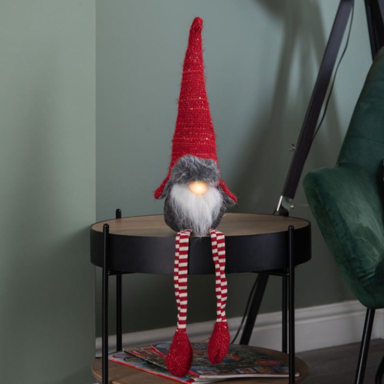 72cm Light up Christmas Gonk with Dangly Legs & Aviator Hat in Red from Debenhams