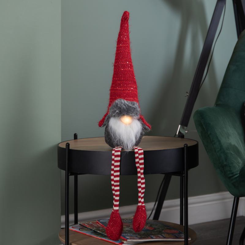 72cm Light up Christmas Gonk with Dangly Legs & Aviator Hat in Red from Debenhams
