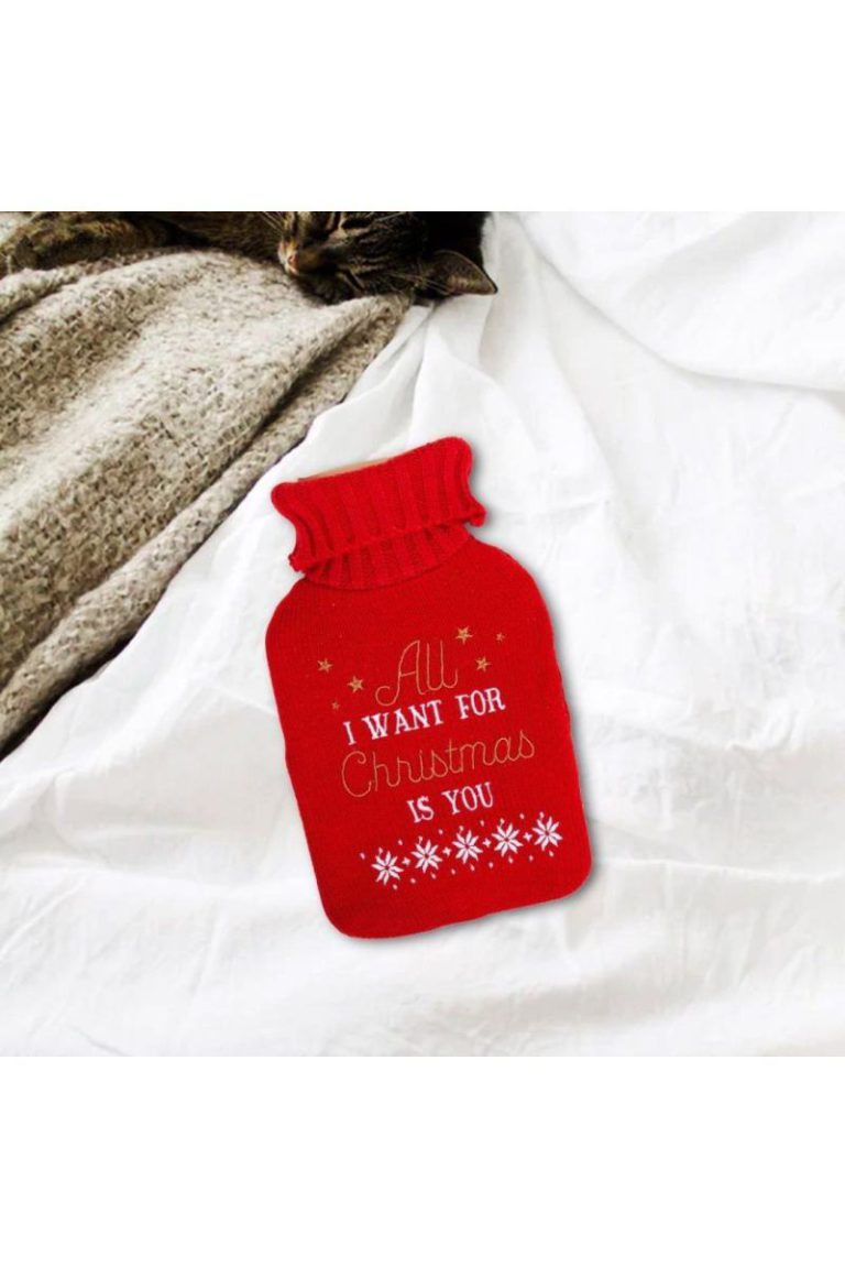 All I Want For Christmas in Hot Water Bottle & Knitted Cover from Debenhams