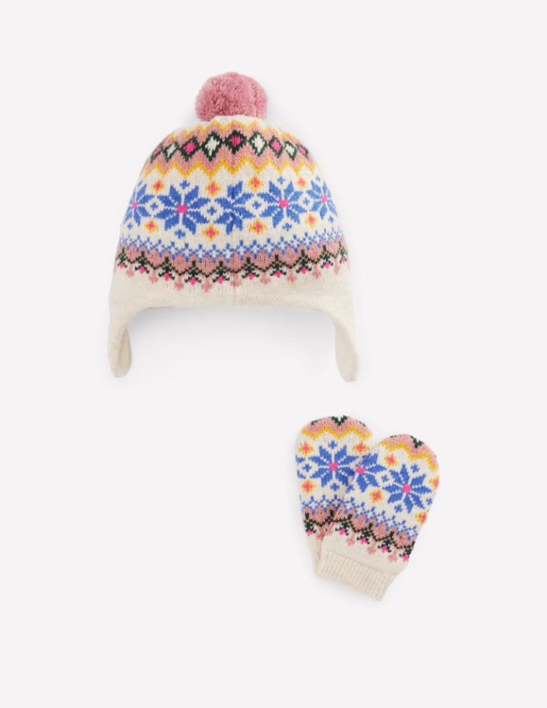 Baby Fair Isle Knitted Set in Oatmeal Marl Christmas jumper from Boden