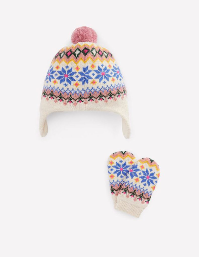 Baby Fair Isle Knitted Set in Oatmeal Marl Christmas jumper from Boden