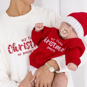 Baby's First Christmas Personalised Embroidered Sweatshirt With Optional Matching Mummy Jumper from Not On The High Street