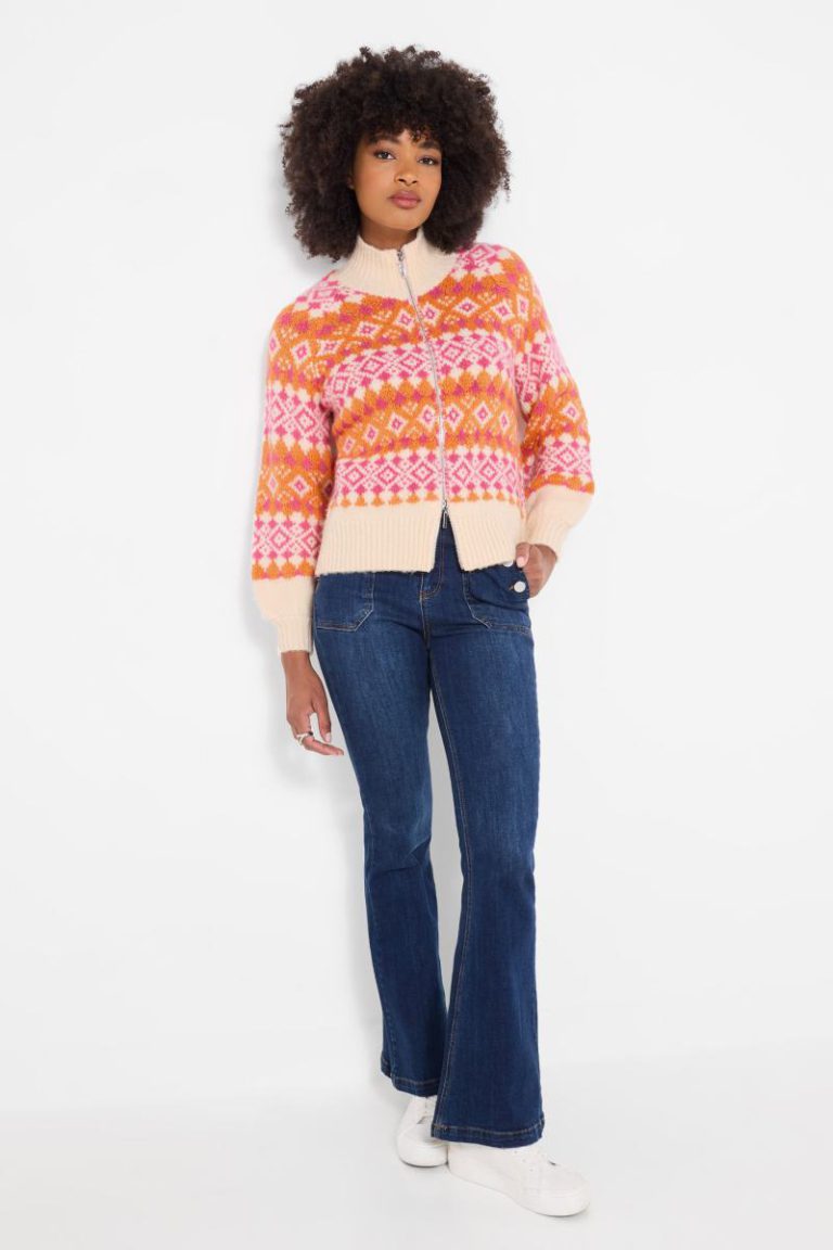 Beautifully Bold Fairisle Zip Front Cardigan Christmas jumper from Debenhams