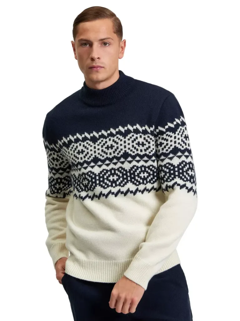 Ben Sherman Wool Blend Mono Fairisle Jumper, Ivory Christmas jumper from John Lewis