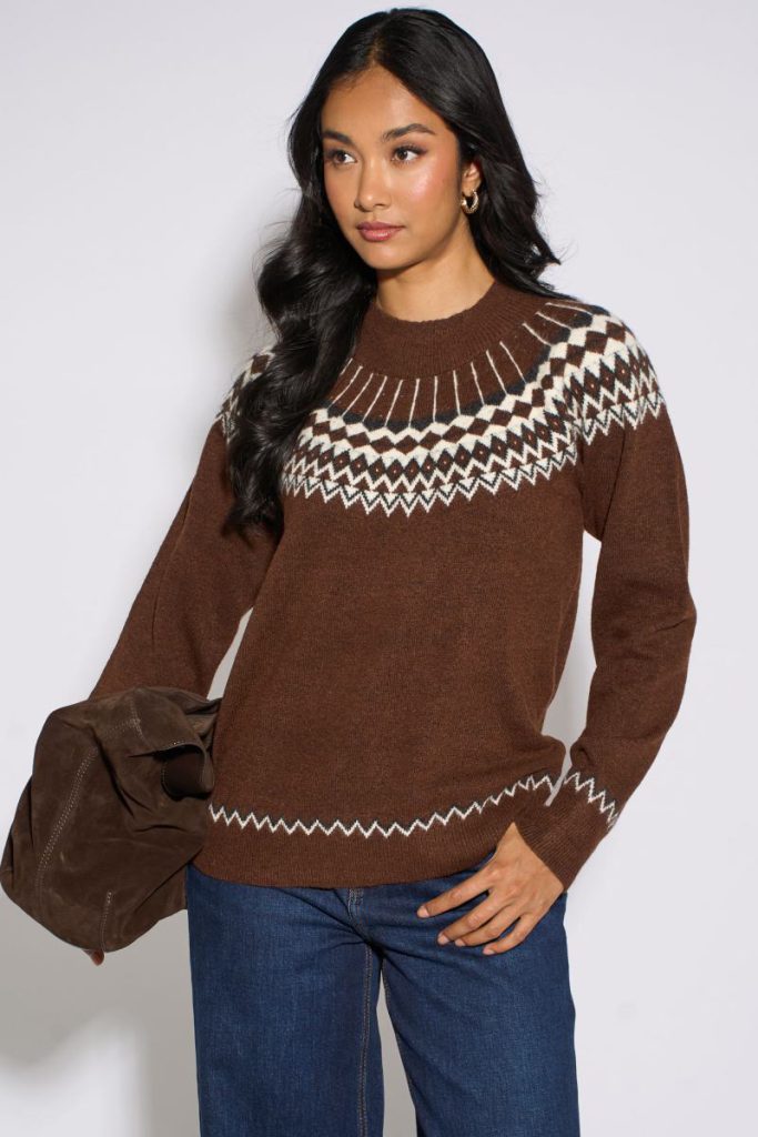 Brown Fair Isle Knit Jumper Christmas jumper from Debenhams