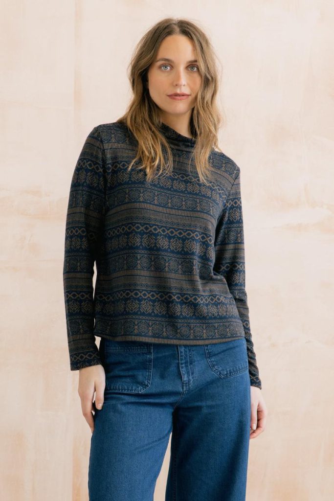 Calm Fair Isle Brushed Knit Long Sleeve Jumper with Turtle Neck Christmas jumper from Debenhams