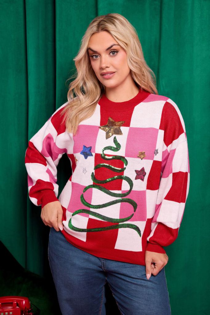 Checked Christmas Tree Novelty Jumper from Debenhams