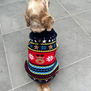 Christmas Navy Fairisle Dog Jumper from Not On The High Street