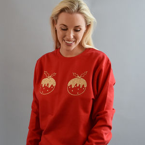Christmas Pudding Boobs Sweatshirt Jumper from Not On The High Street