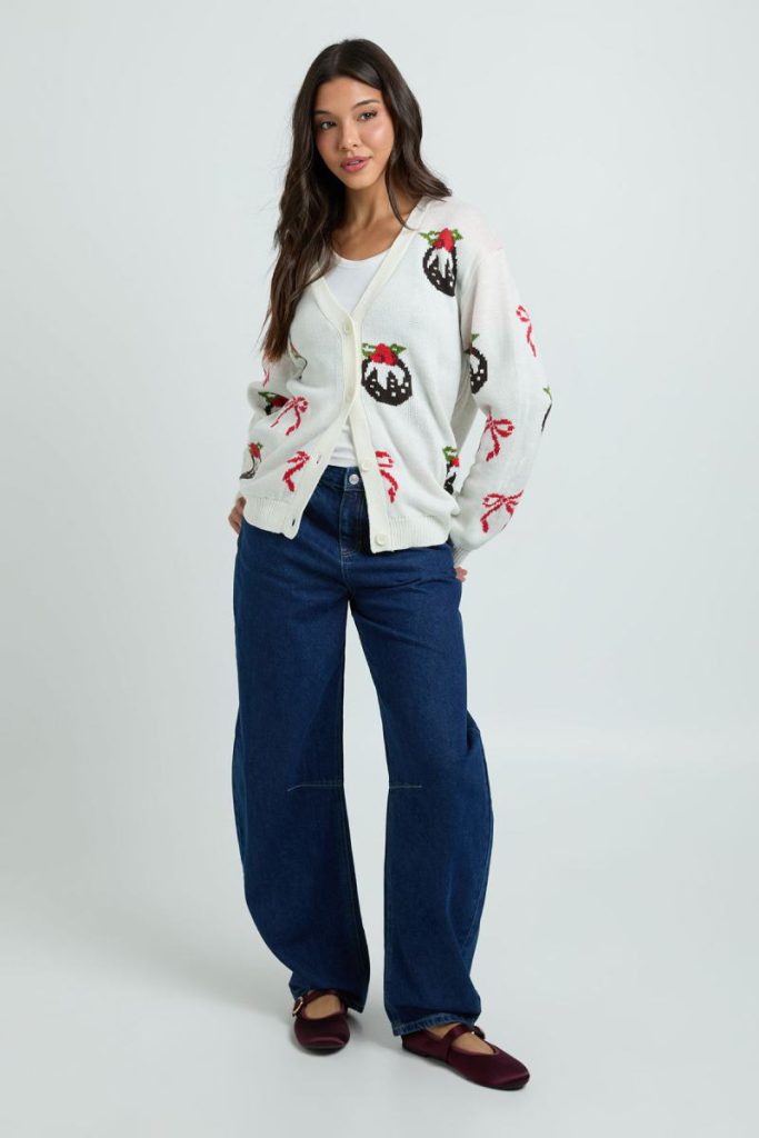 Christmas Pudding Bow Cardigan from Debenhams