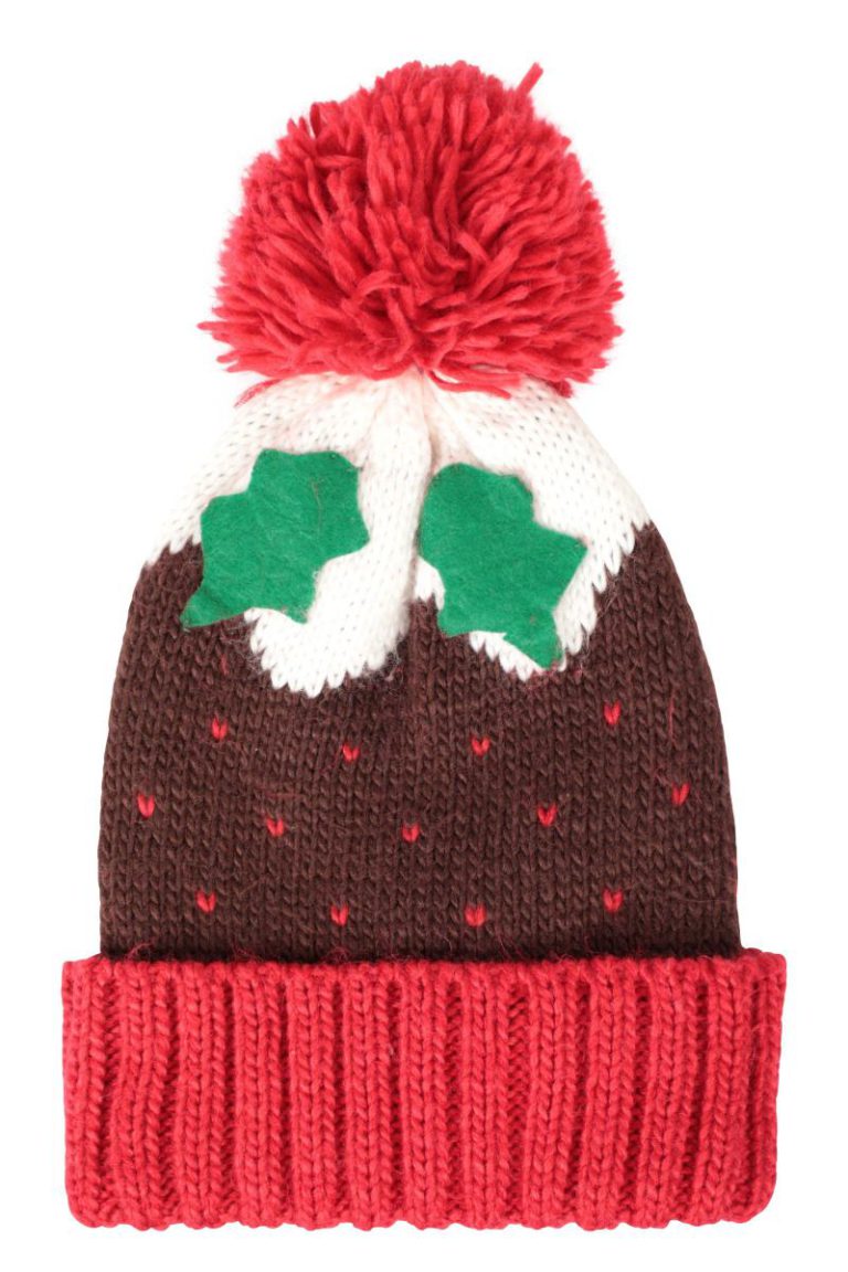 'Christmas Pudding' Warm and Cosy Knitted Comfy Festive Pom Beanie from Debenhams
