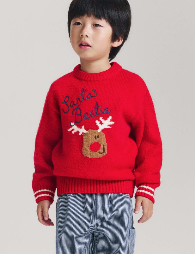 Christmas Reindeer Knitted Jumper (2-8 Yrs) from Marks & Spencer