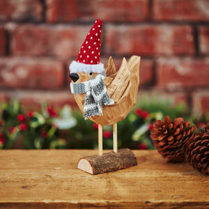 Christmas Robin With Santa Hat from Not On The High Street