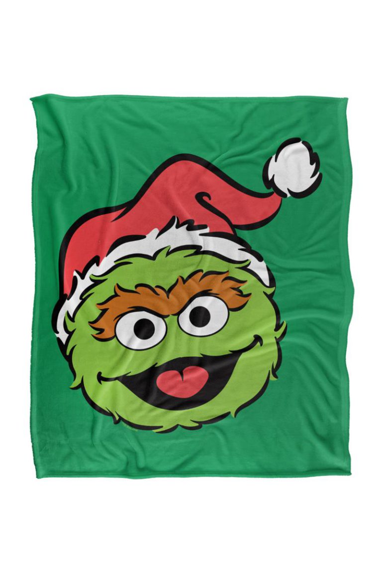 Christmas Santa Hat Oscar The Grouch Face Silky Touch Super Soft Thro from Debenhams