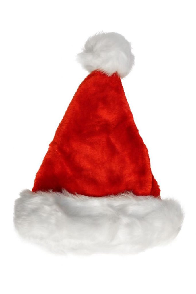 Christmas Santa Hat Soft Velvet Classic Hat with White Cuff & Pompom Father Santa Hat from Debenhams