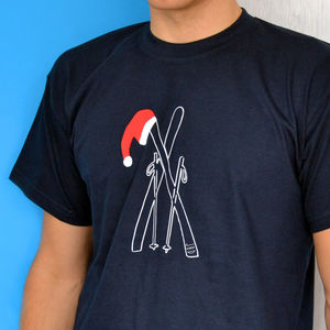 Christmas Skis In Santa Hat T Shirt from Not On The High Street