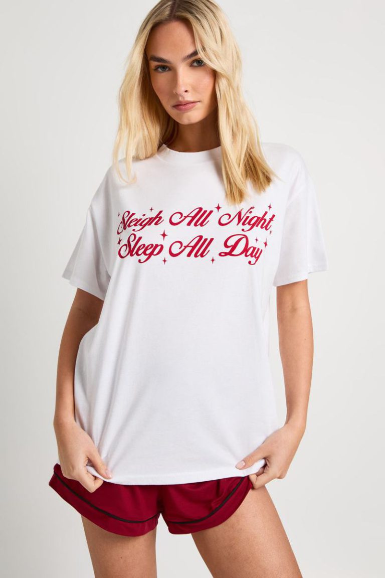 Christmas 'Sleigh All Day' Oversized Sleep T-Shirt from Debenhams