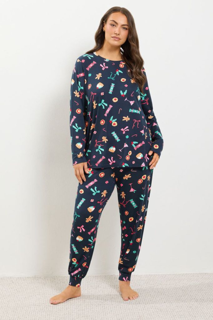 Christmas Soft Touch Pyjama & Eye Mask Set from Boohoo