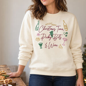 Christmas Time Picky Bits And Wine Christmas Jumper from Not On The High Street