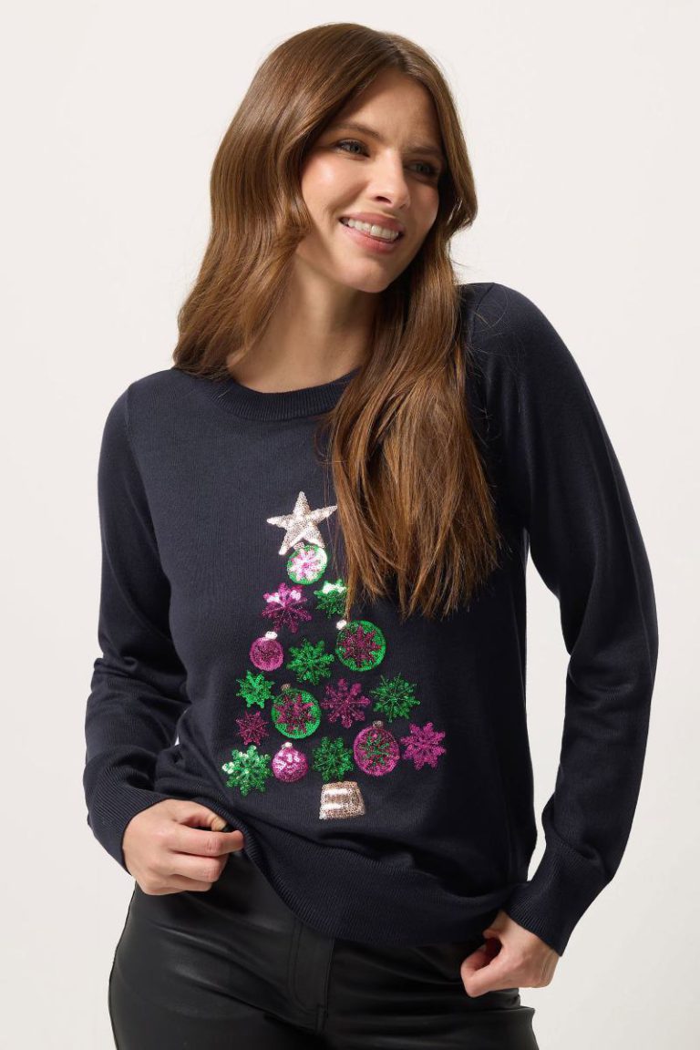 Christmas Trees Embellished Knitted Jumper from Debenhams