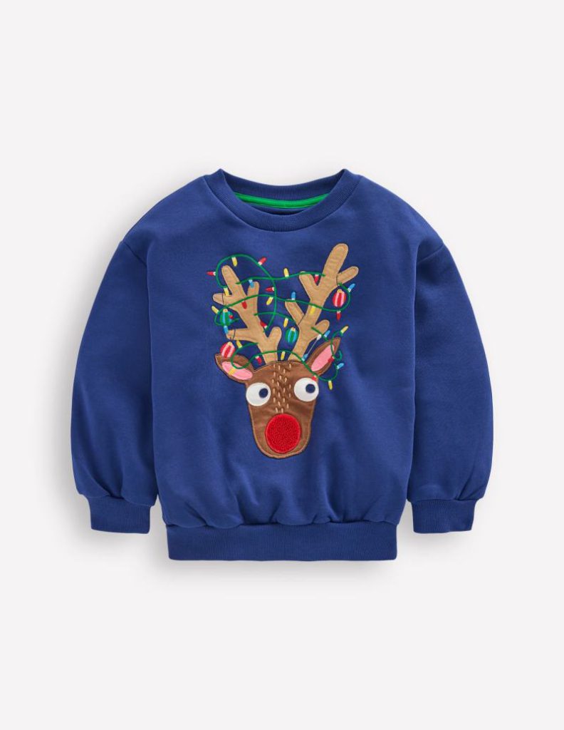 Cosy Festive Sweatshirt in Reindeer from Boden