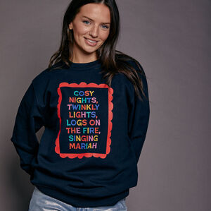 Cosy Nights Slogan Christmas Sweatshirt from Not On The High Street