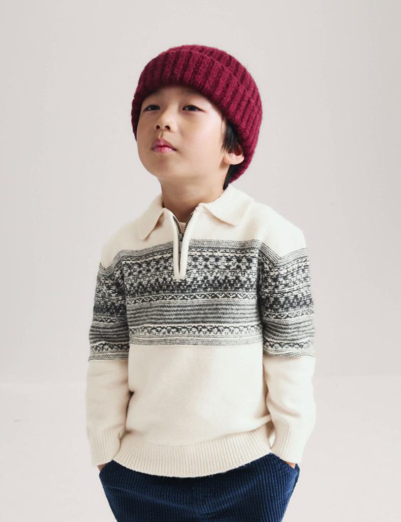Cotton Blend Fair Isle Zip Jumper (2-8 Yrs) Christmas jumper from Marks & Spencer