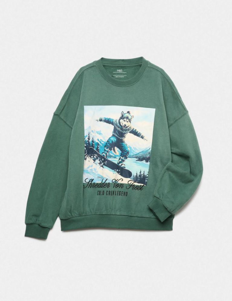 Cotton Rich Christmas Sweatshirt from Marks & Spencer