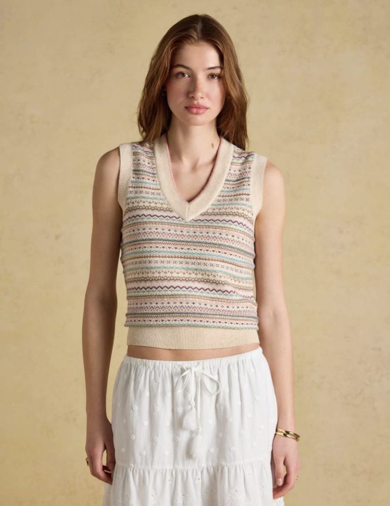 Cotton Rich Fair Isle Knitted Vest with Wool Christmas jumper from Marks & Spencer