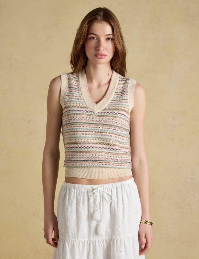 Cotton Rich Fair Isle Knitted Vest with Wool Christmas jumper from Marks & Spencer