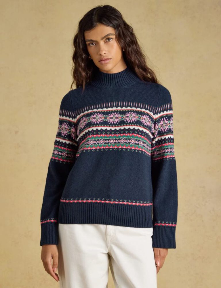 Cotton Rich Fair Isle Roll Neck Jumper with Wool Christmas jumper from Marks & Spencer