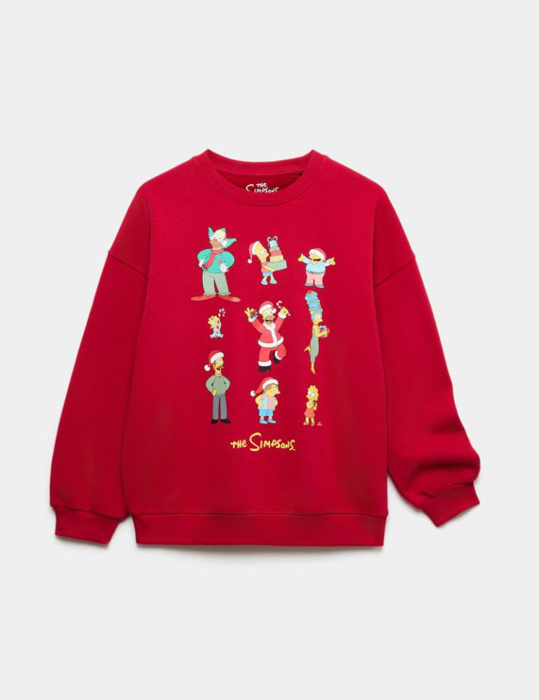 Cotton Rich The Simpsons™ Christmas Sweatshirt (6-16 Yrs) from Marks & Spencer