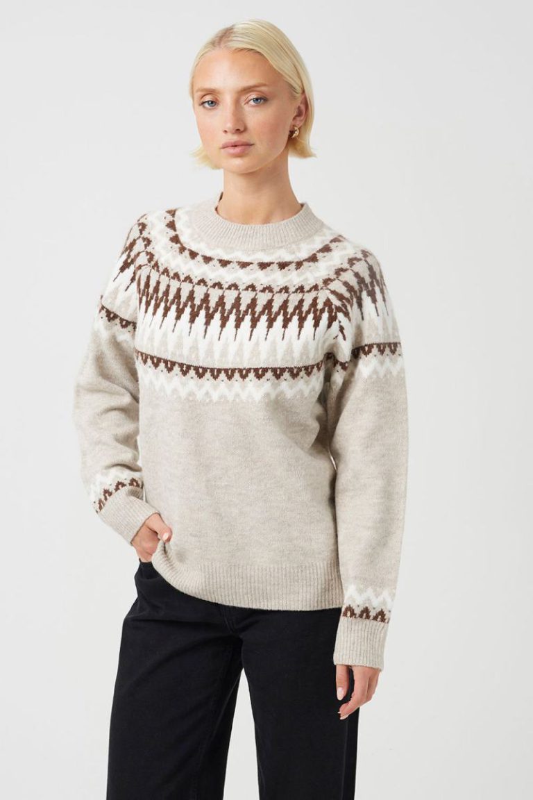 Crew Neck Fairisle Jumper Christmas jumper from Boohoo