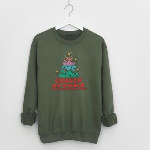 Crocin’ Around The Christmas Tree Sweatshirt – Funny Christmas Jumper from Not On The High Street