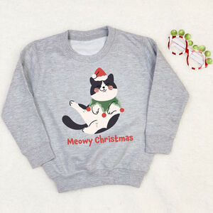 Cute Christmas Cat Kid's Christmas Jumper from Not On The High Street