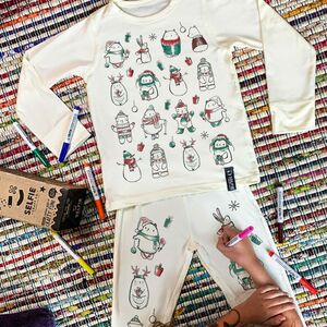 Cutesy Christmas Colour In Pyjamas With Fabric Pens from Not On The High Street