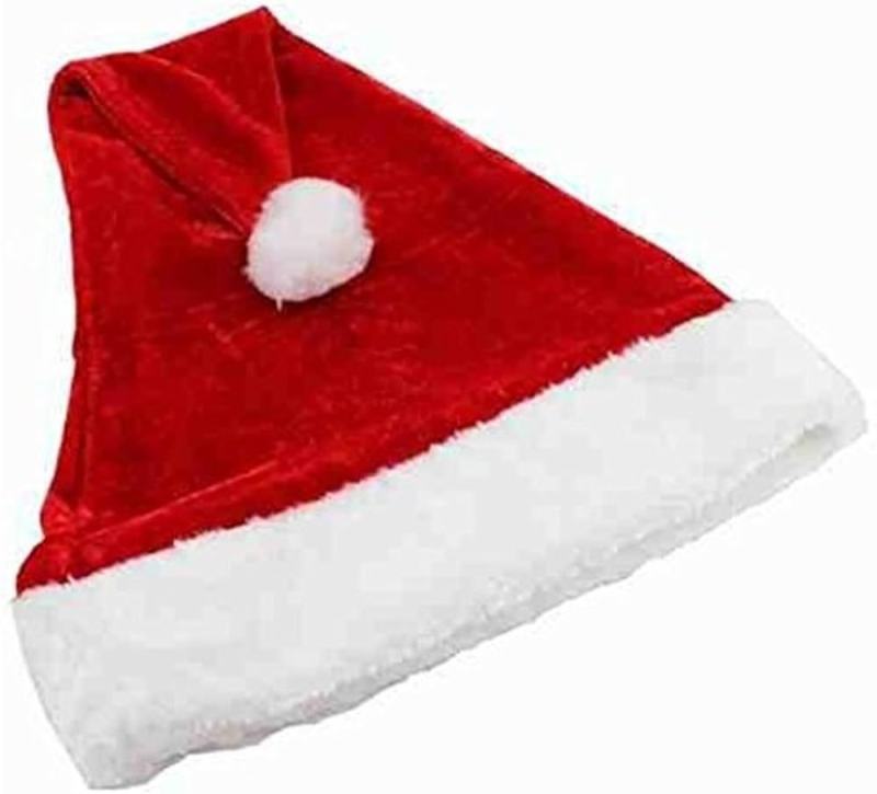 Deluxe Red Plush Santa Claus Father Christmas Hat with White Fur Trim and Bobble from Debenhams