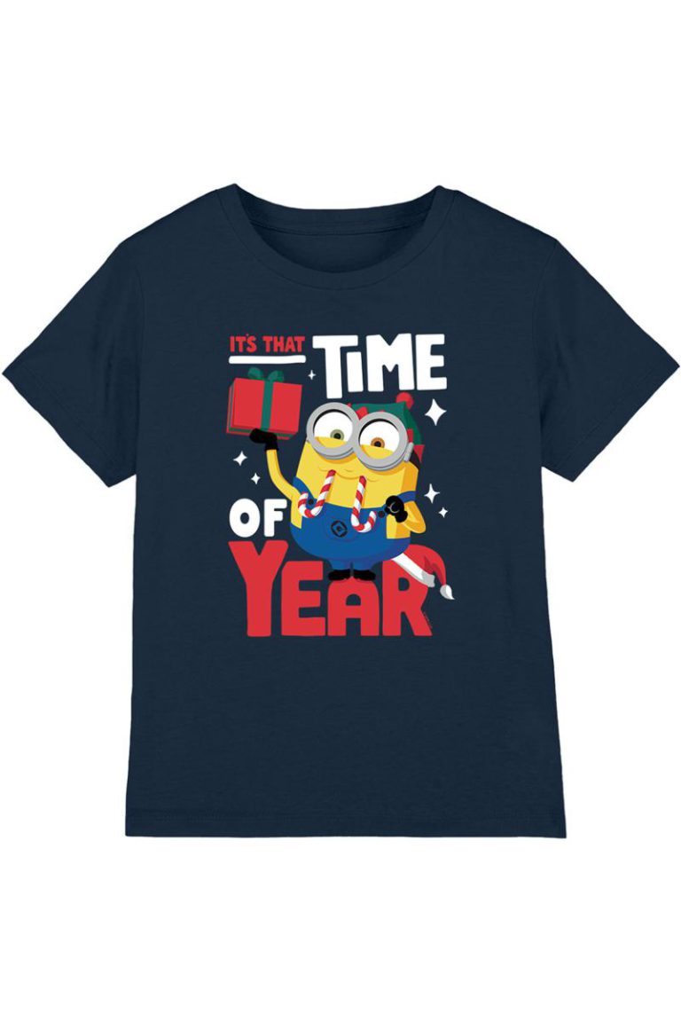 Despicable Me Bob Christmas Elf Kids T Shirt, Navy from Debenhams