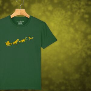 Dinosaur Sleigh Kids Christmas T Shirt from Not On The High Street