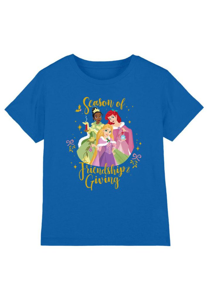 Disney Christmas Season Of Giving Ariel, Tiana Kids T-Shirt Royal from Debenhams