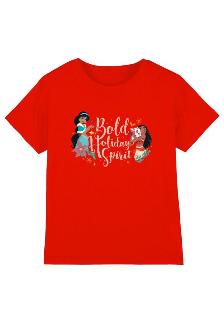 Disney Princess Christmas Bold Holiday Spirit Jasmine, Kids T-Shirt Red from Debenhams