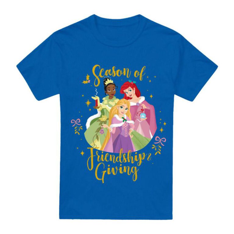 Disney Princess Christmas Season Of Giving Ariel, Tiana Unisex T-Shirt Royal from Debenhams