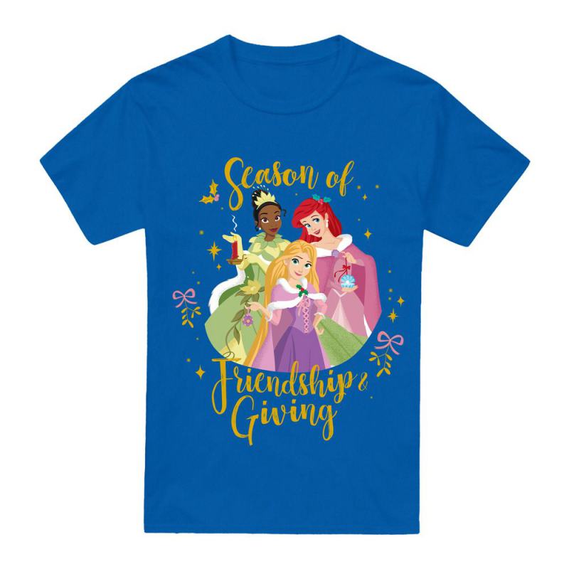Disney Princess Christmas Season Of Giving Ariel, Tiana Unisex T-Shirt Royal from Debenhams
