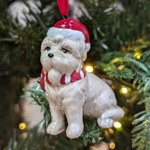 Dog In Hat Christmas Tree Hanging Bauble from Not On The High Street