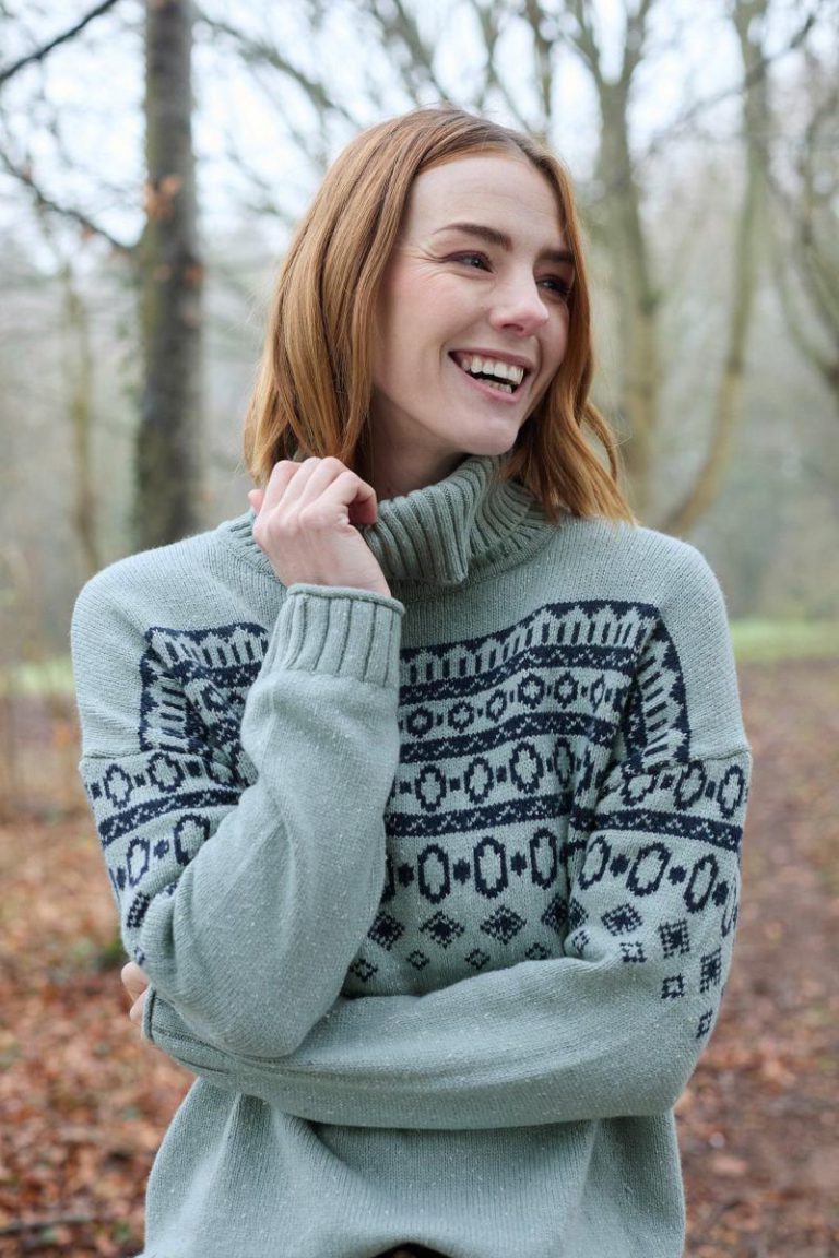 Easel Fair Isle Beautifully Soft Relaxed Fit Jumper with Roll Neck Christmas jumper from Debenhams