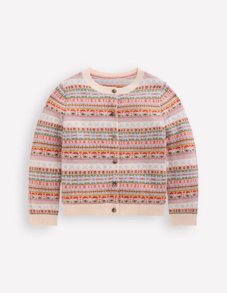 Edie Fair Isle Cardigan in Soft Multi Christmas jumper from Boden