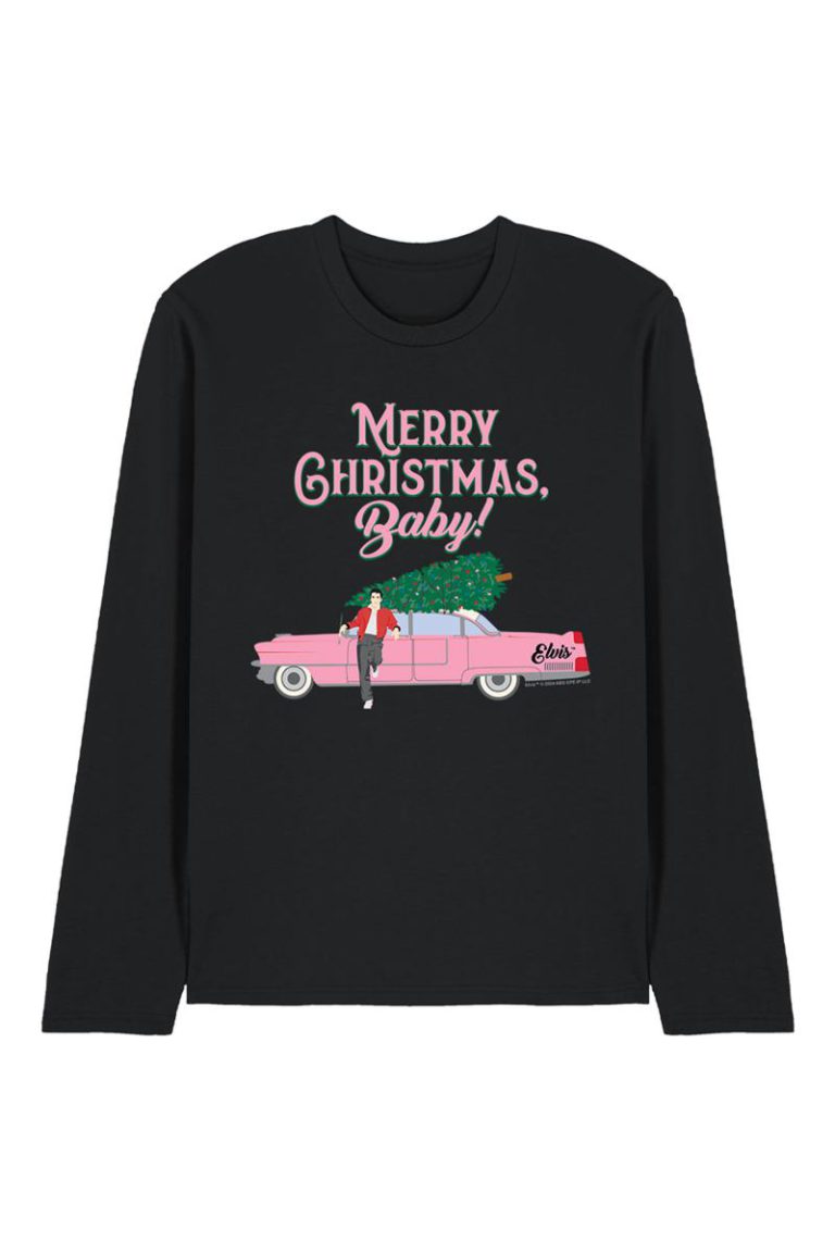 Elvis Merry Christmas Baby Long Sleeve T-Shirt, Black from Debenhams