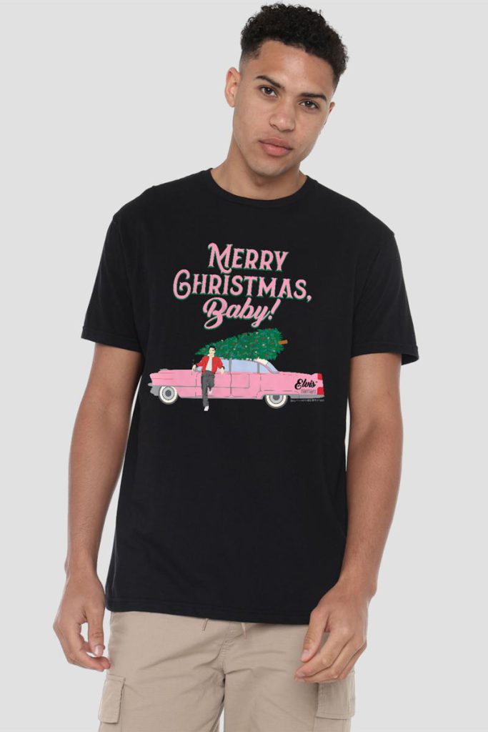 Elvis Merry Christmas Baby T-Shirt, Black from Debenhams