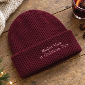 Embroidered Mulled Wine At Christmas Time Winter Hat from Not On The High Street