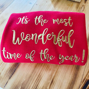 Embroidered 'The Most Wonderful Time' Christmas Jumper from Not On The High Street